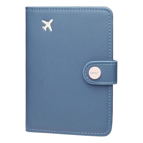 Image of ZOPPEN Passport Holder RFID Blocking Travel Wallet, Denim Blue | Passport Cover with Multiple Card Slots, Water-Resistant & Easy-Carry, Must-Have Travel Accessory for Men & Women.