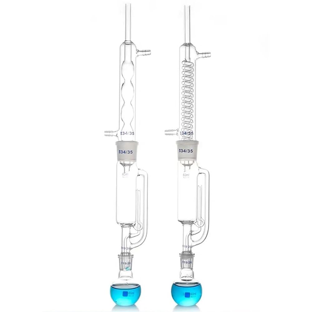 Laboratoryjny ściągacz do szkła 60/150 ml/250 ml/500 ml/1000 ml/2000 ml ze skraplaczem i korpusem ekstraktora i zestawem laboratoryjnym spiralny/żarówki. (500ml spherical)