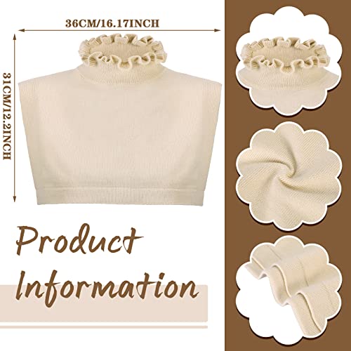 3 Pcs Detachable Collars for Women Ruffled Fake Turtleneck Dickey Collar Winter Mock Blouse Turtle Neck Fake Collar3