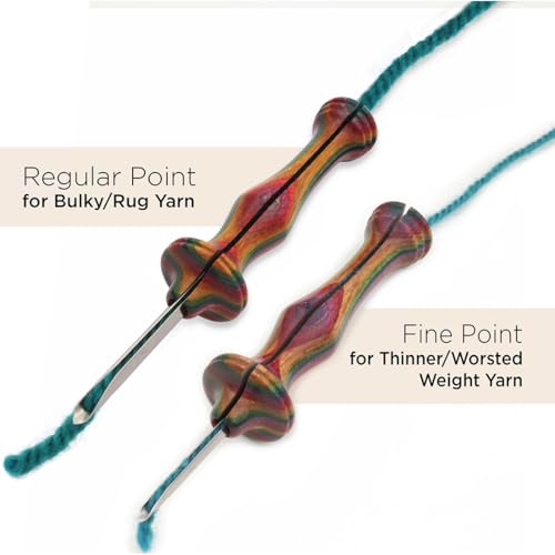 Image of The Oxford Punch Needle #9 (3 /8 inch Loop) Regular Point | Ergonomically Designed Colorful Symfonie Wood Handle | Electropolished Steel Tip | Ideal for Punch Needle Rug Hooking