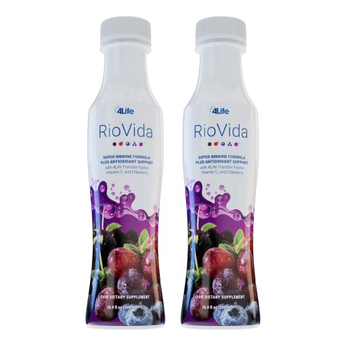 4Life - Transfer Factor RioVida Tri-Factor Formula - Immune Support / Antioxidant - 2 x 16.9 Fl Oz Bottles