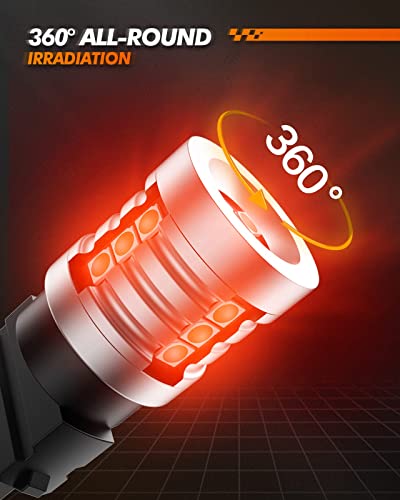 Sealight 3157 Led Bulb Red, 12V Super Bright Led Brake Light Bulb For 3057 4057 3156 3056 3457, Suit For Tail Light Bulb, Turn Signal Light Bulb (2 Pack) #TOP4