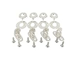 4 x Arandelas. BP 896-897 - Torniquete Macho de 10mm de Latón Niquelado con Cierre y Tornillos para Fijado a Tejido (4 Sets)