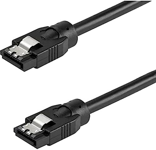 StarTech 12in Round SATA Cable, Black, Latching Connectors (SATRD30CM)
