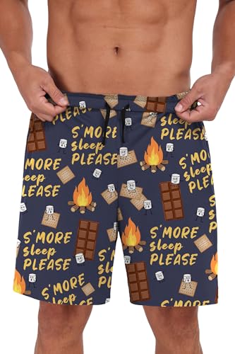 Image of Mens Pajamas Set Lightweight Summer Pjs Sleepwear Soft Comfy Short Sleeve Loungewear With Pocket (S-4X)
