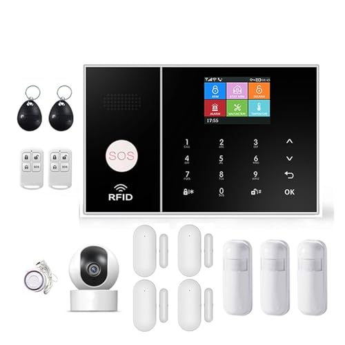 GSM Wifi Larmsystem For Hemma Hus Företag Trådlöst Säkerhetssystem Med Pir Och Dörrsensor APP Fjärrkontroll Komplett Larmsystem(K)