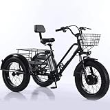velo 3 roues adulte pas cher 【CADRE ROBUSTE ET DURABLE】 : Construit avec un cadre en acier au carbone à pas, ce tricycle électrique assure une conduite fluide, ce qui le rend idéal pour les seniors comme pour les adultes. Il est équipé d'une suspension avant à blocage mécanique et de pneus plus larges de 4 pouces pour une absorption des chocs exceptionnelle et une résistance aux crevaisons.