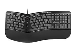 MEDIARANGE ergon. Multimedia-Tastatur 124 Ta. Scr-Rad schw.