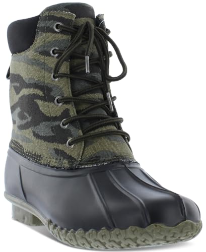 Weatherproof Vintage Men's Camouflage Waterproof Duck Boots Shoes Green Size 8M4