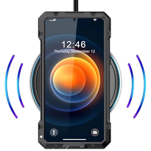 Marrkey for Samsung Galaxy S24 Ultra Metal Case with Stand Screen Protector Durable Bumper Military Grade Shockproof Heavy Duty Rugged Full Body Kickstand Cover Fingerprint Compatible - Black - Thumbnail 5