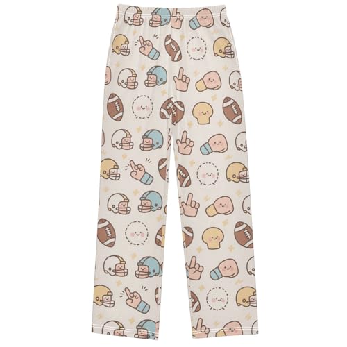 Boy's Pants Cute Rugby Jogger Pants Elastic Waist Long Bottoms Trousers with Pockets 6-14 Years