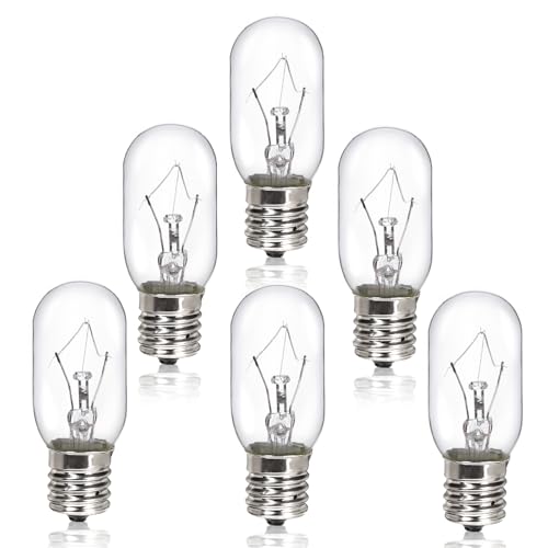 HINUAXBULB 6 Pack Microwave Light Bulb 40 Watt 120V T8 Replacement Light Bulb E17 Standard Base Stove Light Bulbs Under Hood for Oven Stove Refrigerator Microwave