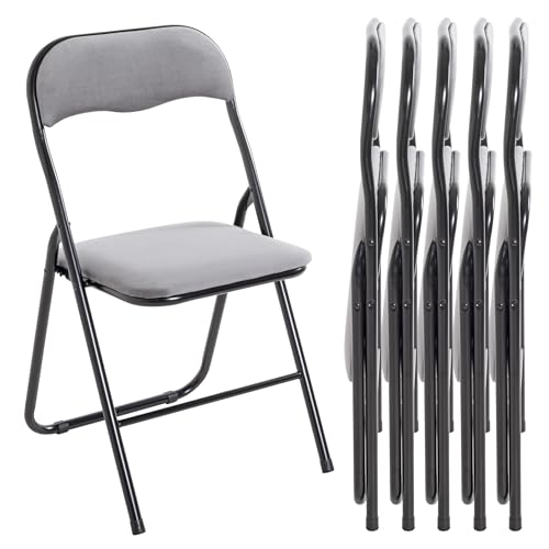 HAKU Möbel Klapstoel set van 6 grijs, zwart, met armleuning