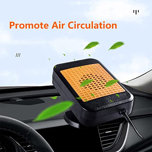 TOTMOX 12V 150W Tragbarer Autoheizlüfter, Scheibenheizung, Scheibenheizung, Scheibenheizung, Warmer und Kalter Wind, 360° drehbar, Rot