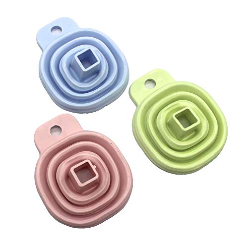 Mini folding retractable funnel, 3 Pcs domestic silicone oil leak kitchen liquid separate funnel oil pot long neck small funnel for Liquid Transfer 100% Food Grade Silicone (Blue,Pink,Green)