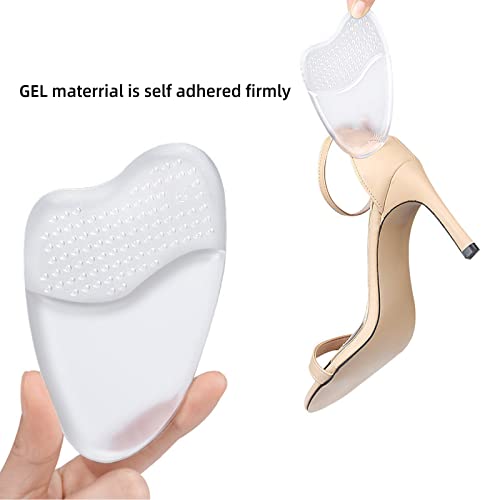Yaopeing Metatarsal Pads For Women,Ball Of Foot Cushions,Anti Sliding Foot Pads For Open Toe Shoe,Non-Slip Comfortable Foot Cushions,Soft Gel Heel Insole Pads,Forefoot Pads 3-Pair (Beige+Black+Clear) #TOP3