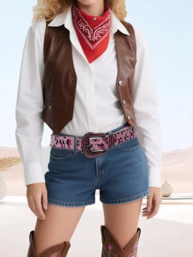 Rhinestone Belt Leopard Print Bling Belts For Women Luxury BB Y2K Cowgirl Belts for Jeans, Festival Gifts Belt2