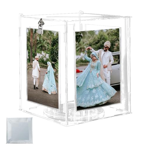 Boîte à cartes de mariage transparente pour table de réception chic