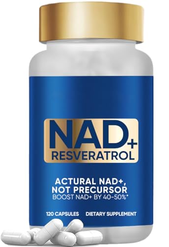 NADH+ Supplement, True NADH+ & Resveratrol Supports Healthy Aging, Cellular Energy, Metabolism & Brain Boost for Men & Women, 120 Capsules