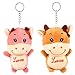 KESYOO 2 Stück Plüsch Kuh Schlüsselanhänger Stofftier Spielzeug Bauernhof Tier Tier Kalb Charme Schlüsselring Puppen Anhänger für Kinder Tasche Geldbörse Rucksack Handtasche (Braun Rot)
