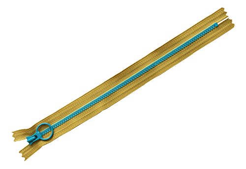 NBK コンビファスナー カーキ×ブルーグリーン 25cm 5本入 3VSC25-297