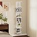 BKALEME 7 Tier Wall Shelf Unit, Floating Shelves for Storage Home Display, Versatile Lack Wall Shelves for Bedroom,Living Room,Office Decor, Tall Long Shelf for Book,Shoe,Vanity, Purse and TV White