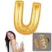 40 Inch Giant Jumbo Helium Foil Mylar Balloons (Premium Quality), Matte Gold, Letter U