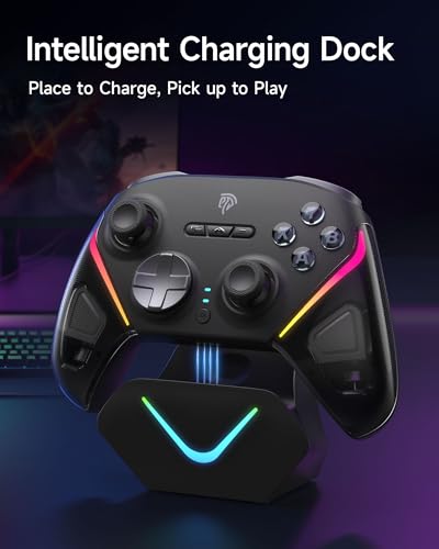 image for EasySMX D10 Wireless Game Controller – TMR Anti-Drift Joysticks, Dua