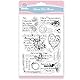 GLOBLELAND Vintage Text Hintergrund Transparente Silikonstempel Wildblumen Klare Stamps Schmetterlinge Silikonstempel Für Kartengestaltung DIY Prägung Journaling