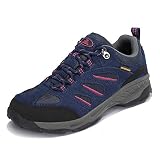 TFO Damen Trekking & Wanderschuhe Atmungsaktive Walkingschuhe Sport Outdoor Schuhe mit Gedämpfter Sohle, Violett Blau, 39 EU