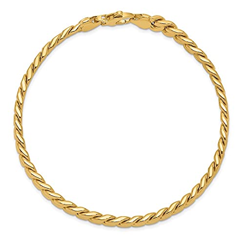 Diamond2Deal 14K Yellow Gold Men Polished Curb Bracelet #TOP2