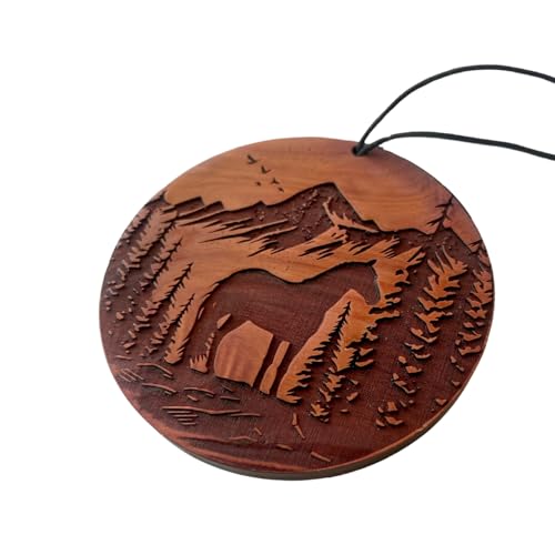 Freedom Hanger - Mountain Horse Car Air Freshener - All Natural Wood Air Freshener - Car Odor Eliminator - Made in USA Chemical Free