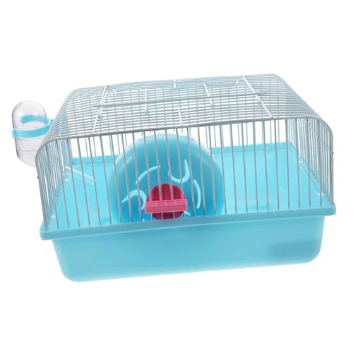 Abaodam ハムスターケージ ポータブルケース 小動物用 給水器 フードボウル付き ランニングホイール設計 お出かけや旅行に 飼育 輸送が便利な多機能プ
