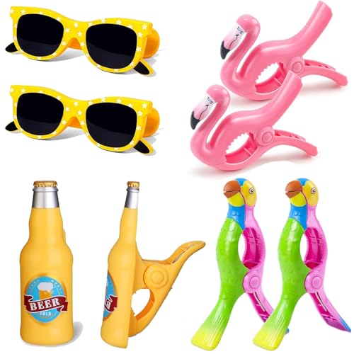 CaLoogn 8 Pack Beach Towel Clips, Towel Clamp for Chairs Cruise Home Pool
