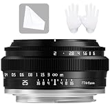 TTArtisan 25mm F2.0 Lens Wide-Angle APS-C Lenses Large Aperture Manual Fixed Camera Lens for Fuji X-Mount Cameras X-A2 X-A2 X-A3 X-A5 X-A7 X-H1 XT1 X-T2 X-T3 X-T20 X-T30 X-T100 X-T200 X-PRO1
