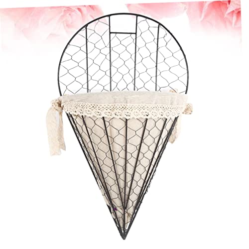 Garvalon Home Decor Metal Vase Metal Trim Hanging Flower Holder Hanging Flower Baskets Farmhouse Wall Vase Flower Hanging Basket Wall Hanging Flower Basket Iron Basket Container Wicker 1Pc #TOP1