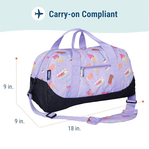 Image of Wildkin Kids Overnighter Duffel Bag - Carry-On Travel Bag for School & Sleepovers, Lightweight, Durable, Boys & Girls Ages 4-15 - Sweet Dreams