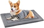 KHONSU PET Dog Bed Mat for Crate 1.1in Slim Cooling Pad Reversible Flannel & Waterproof Canva for Medium Dogs up to 45 lbs, Fits 30"x20" Basic Crate