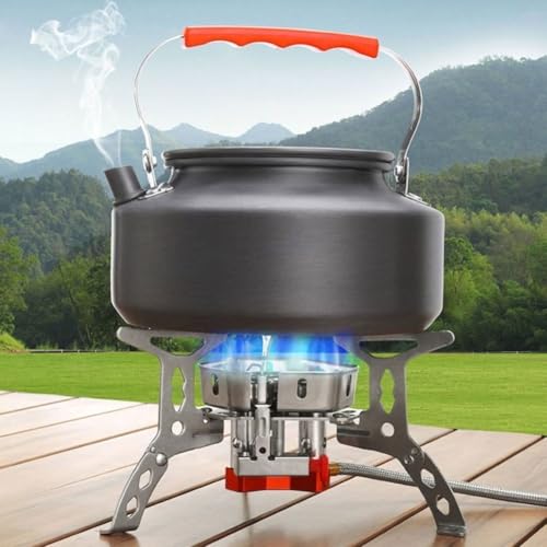 12800w Windproof Camping Stove, Camping Gas Stove with Piezo Ignition, Outdoor Portable Backpacking Stoves with Adapter, Cooking Folding Stoves for Outdoor Cooking, Camping & Picnics(1 Pc)