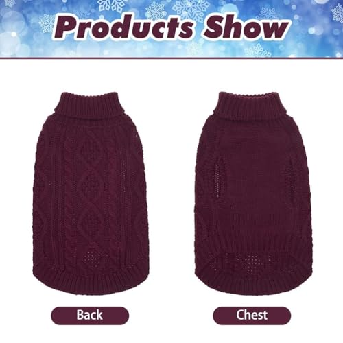 Image of BINGPET Dog Sweater for Medium Large Dogs, Turtleneck Knitted Clothes