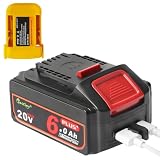 waitley Upgraded 20V Real 6A Plus Compatible with Dewalt 20 Volt Cordless Power Tools with USB Socket and Type-C Fast Charging (Not Made in Dewalt)