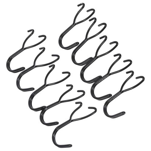 WOONEKY Ganchos para Panel Perforado de Acero Inoxidable Ganchos Multiusos Negros Doble Línea Reforzada 20 Piezas para Organización Taller Garaje y Estanterías