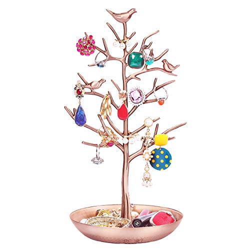 Autodeco Retro Jewelry Tree Organizer For Necklaces And Earrings Ring Tree Holder Display Jewelry Tower Tree Great Gift For Women Girl Bronze #TOP1