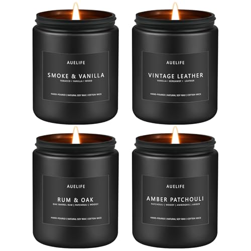Scented Candles Set | Men Candle Set, 4 Pack Candles for Home, Gifts for Men - Aromatherapy for Dad...