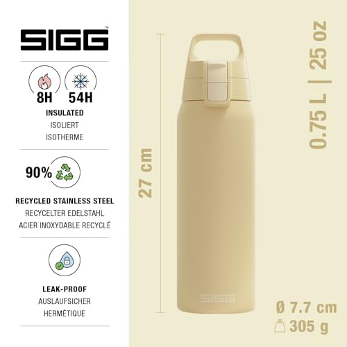 SIGG - Isolierte Trinkflasche - Thermosflasche Shield Therm One Opti Yellow kohlensäurehaltige Getränke - Auslaufsicher - Spülmaschinenfest… – Ansicht 2