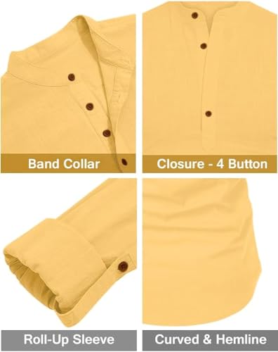 Image of Combo of Men's Regular Fit Cotton Blend Casual Kurta (Pack of 3)