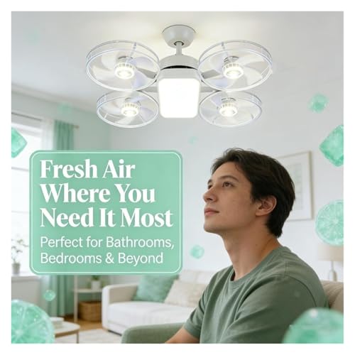 Ventilateur de plafond LED E27 variable bleu avec télécommande - 7