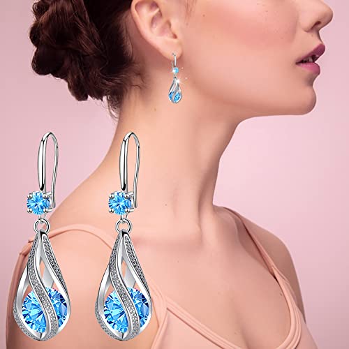 Rain Earrings Fashion Earrings Stainless Steel Round Earrings Women Creative Earrings Diamond Dangling Crystal Earrings For Women (Blue, One Size) #TOP1
