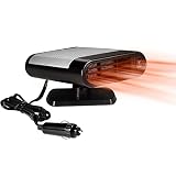 TOTLAC Chauffage de Voiture 12 V 150 W avec Purification d'air, se Branche sur l'allume-Cigare, Ventilateur Automatique 2 en 1 pour Pare-Brise, désembueur et dégivreur de Pare-Brise Portable, Base