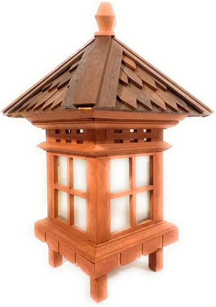 Tikimaster Balinese Lantern 24" w/Shingle Roof & Glass Siding | #tks02